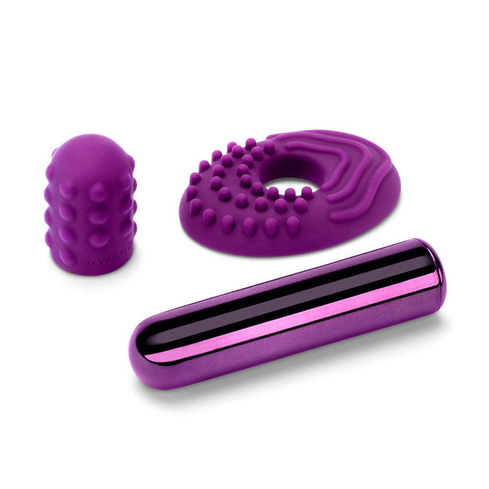 Le Wand Bullet Rechargeable Vibrator with Textured Silicone Sleeve and Ring - Buy At Luxury Toy X - Free 3-Day Shipping