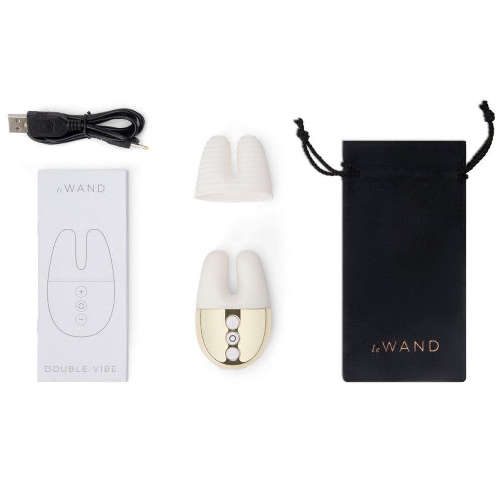 Le Wand Chrome Double Vibe - Limited Edition White/Gold - Buy At Luxury Toy X - Free 3-Day Shipping