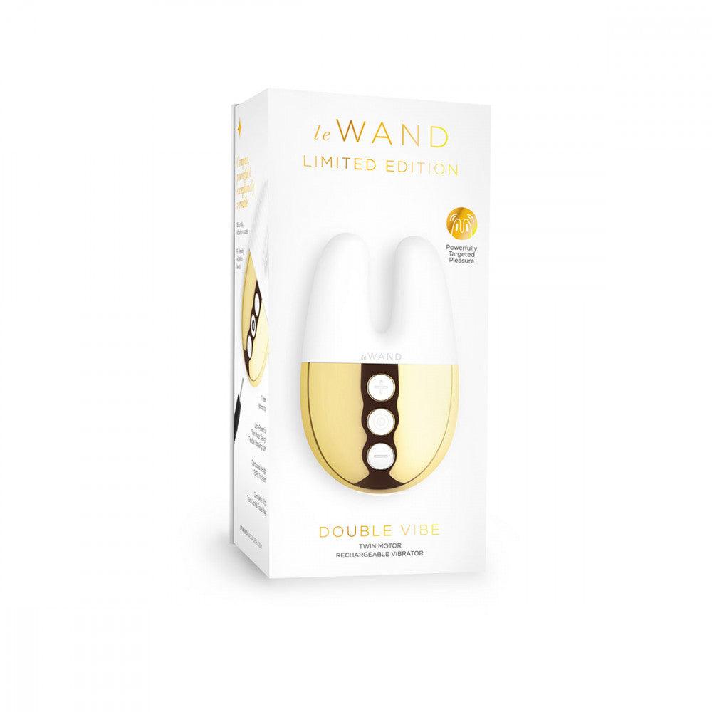 Le Wand Chrome Double Vibe - Limited Edition White/Gold - Buy At Luxury Toy X - Free 3-Day Shipping