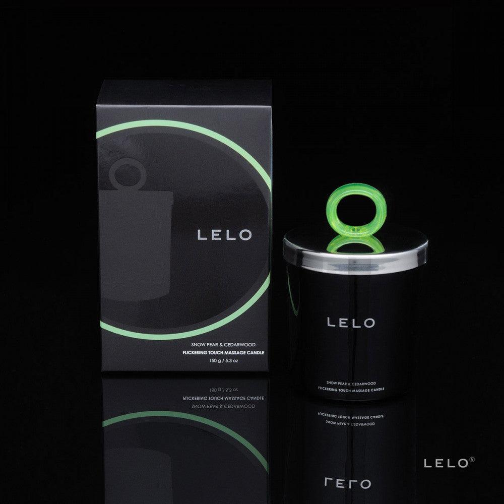 LELO Flickering Touch Massage Candle - Snow Pear & Cedarwood - Buy At Luxury Toy X - Free 3-Day Shipping