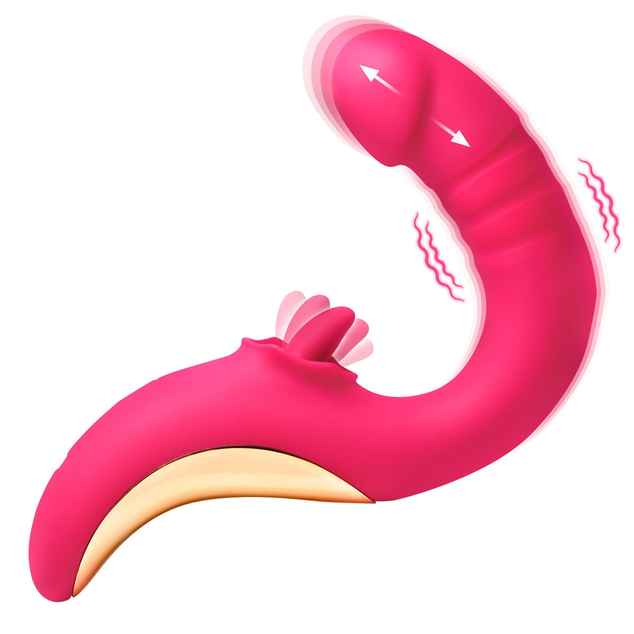 Lickgasm Tease & Please Rechargeable Silicone Thrusting & Licking Vibrator - Buy At Luxury Toy X - Free 3-Day Shipping