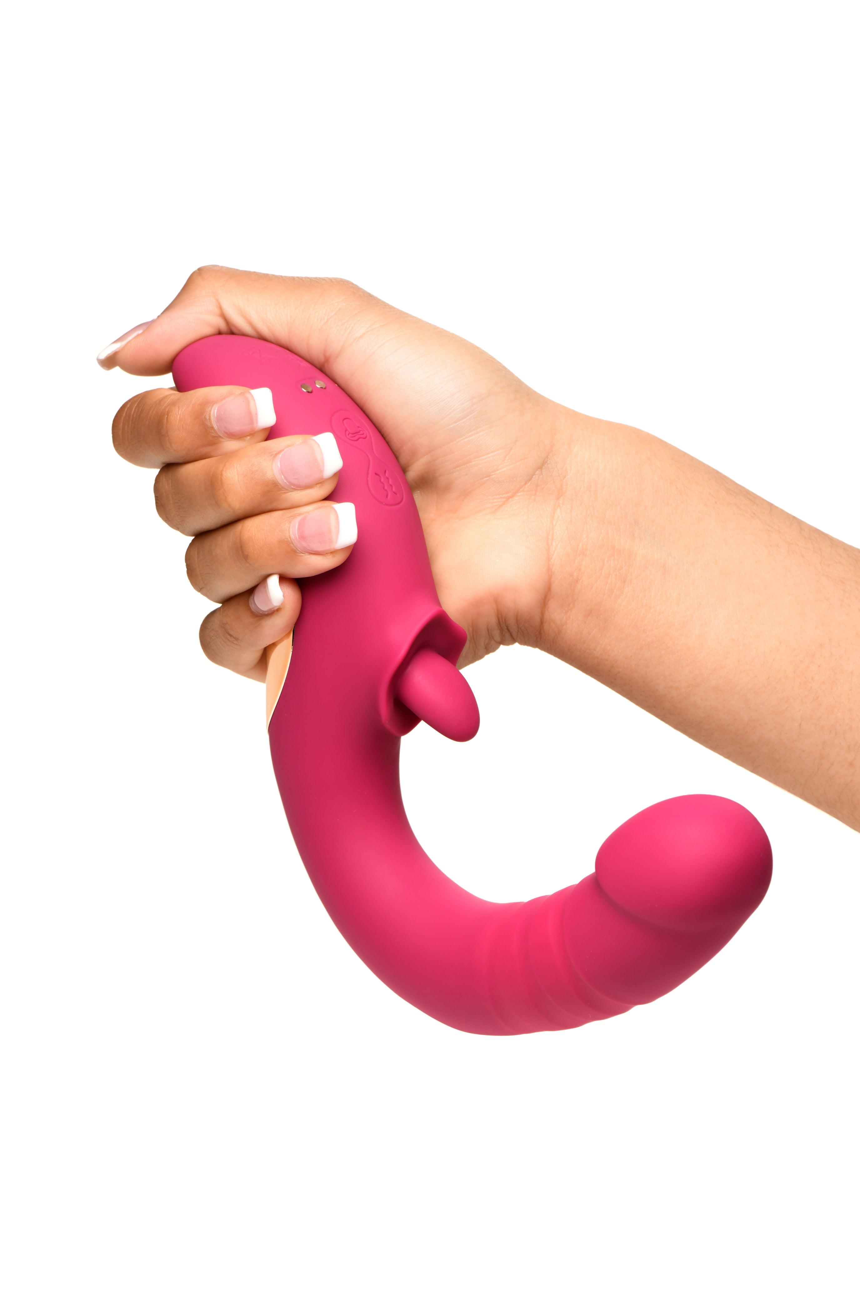 Lickgasm Tease & Please Rechargeable Silicone Thrusting & Licking Vibrator - Buy At Luxury Toy X - Free 3-Day Shipping