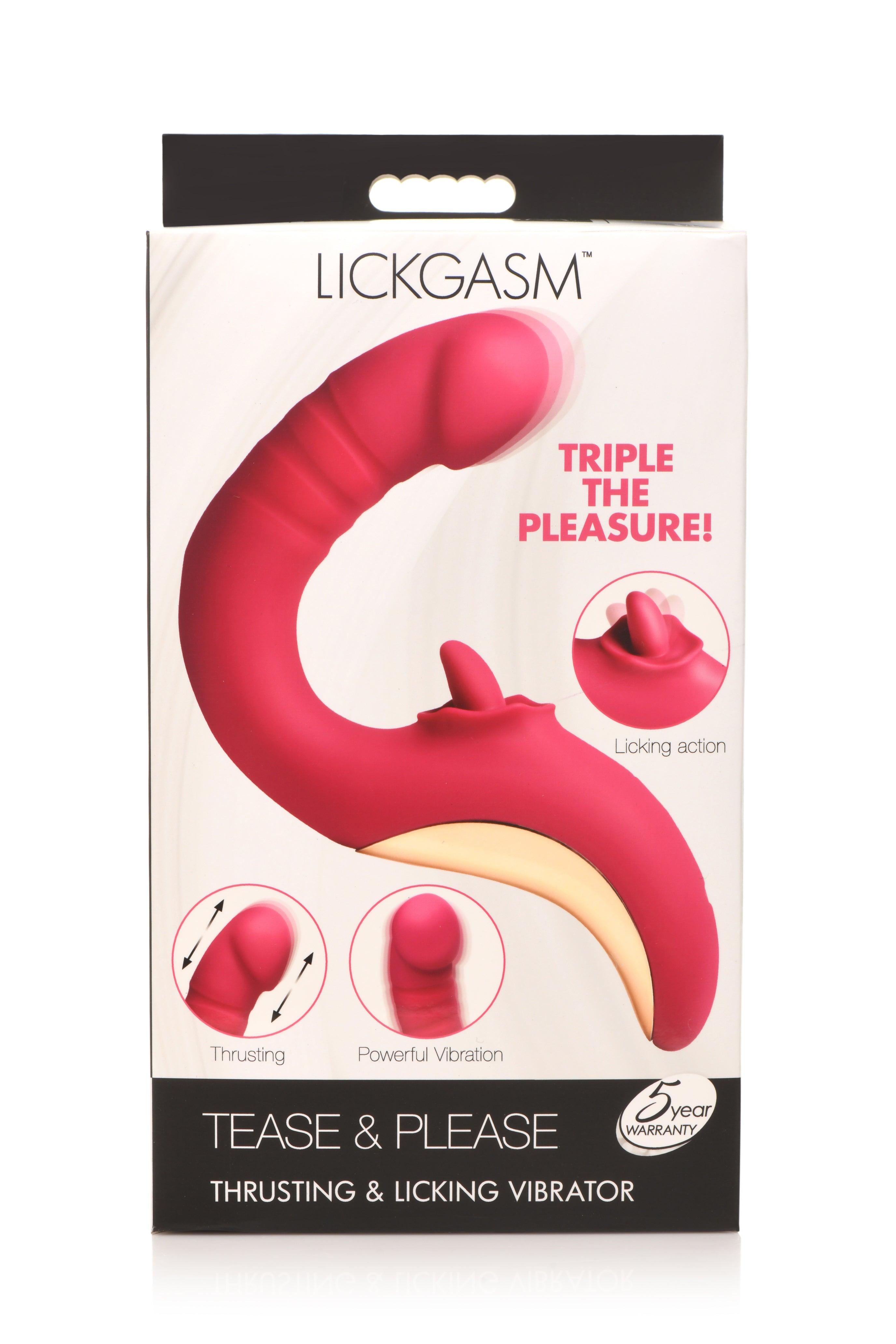 Lickgasm Tease & Please Rechargeable Silicone Thrusting & Licking Vibrator - Buy At Luxury Toy X - Free 3-Day Shipping