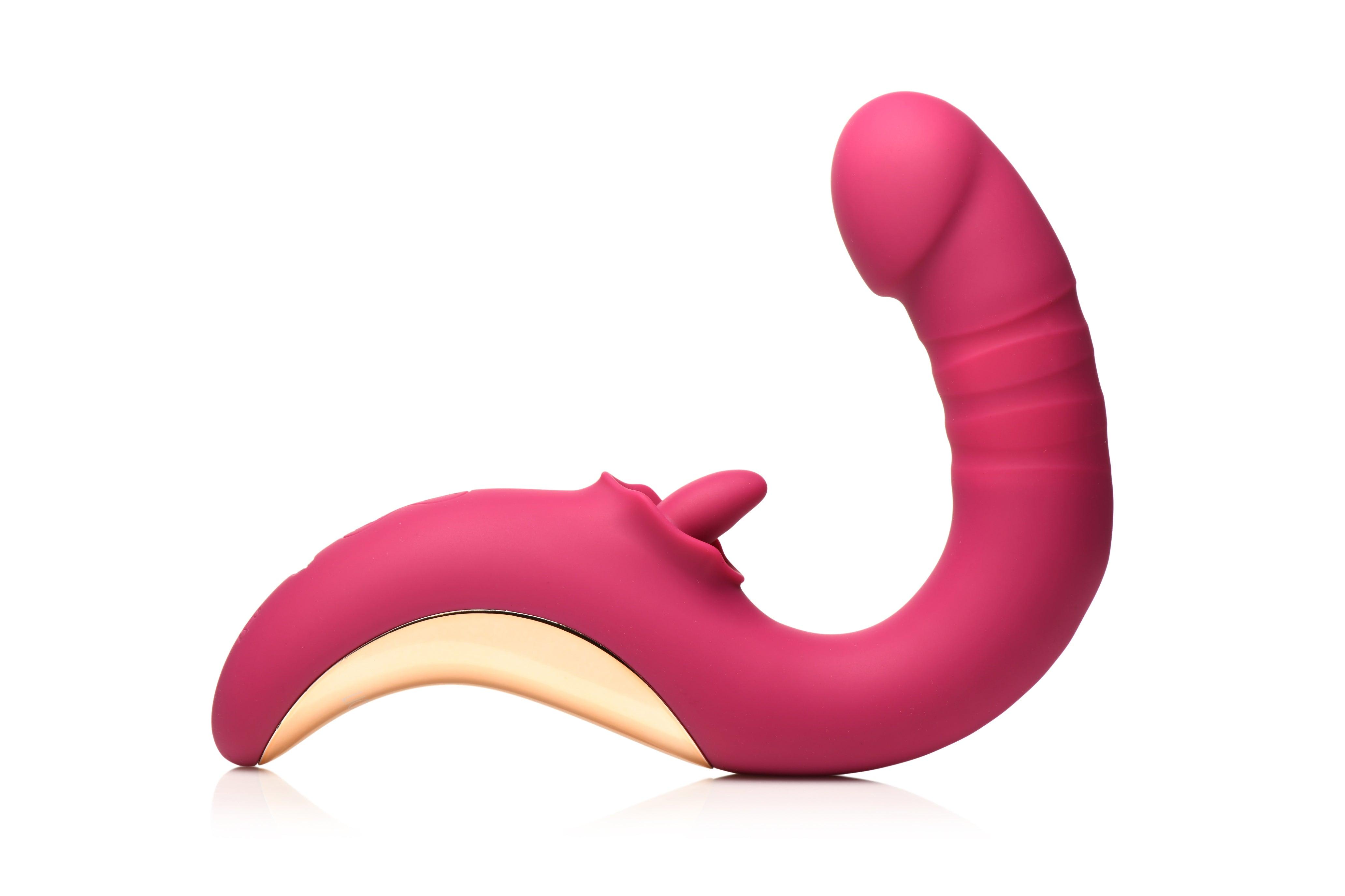 Lickgasm Tease & Please Rechargeable Silicone Thrusting & Licking Vibrator - Buy At Luxury Toy X - Free 3-Day Shipping