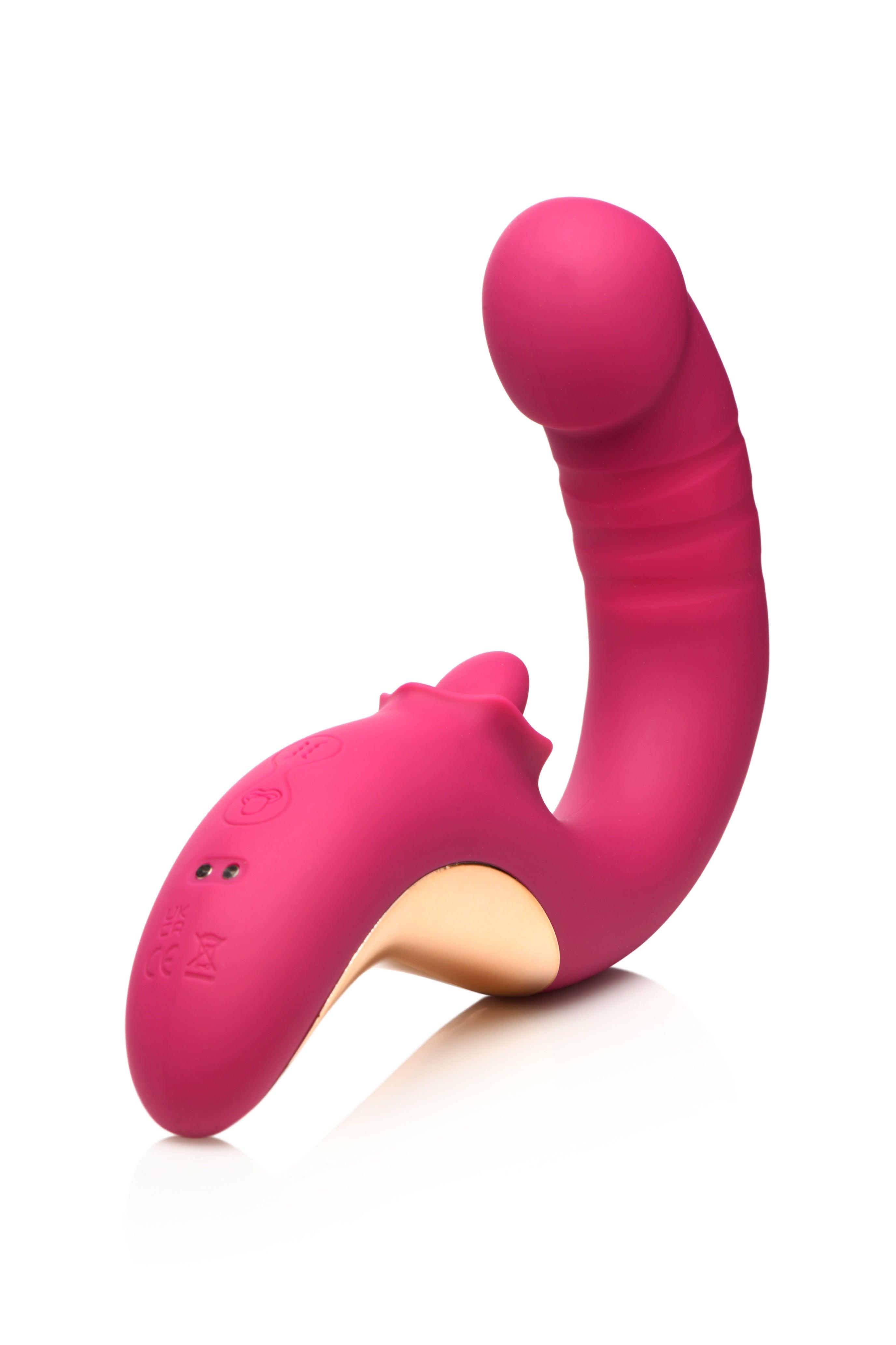 Lickgasm Tease & Please Rechargeable Silicone Thrusting & Licking Vibrator - Buy At Luxury Toy X - Free 3-Day Shipping