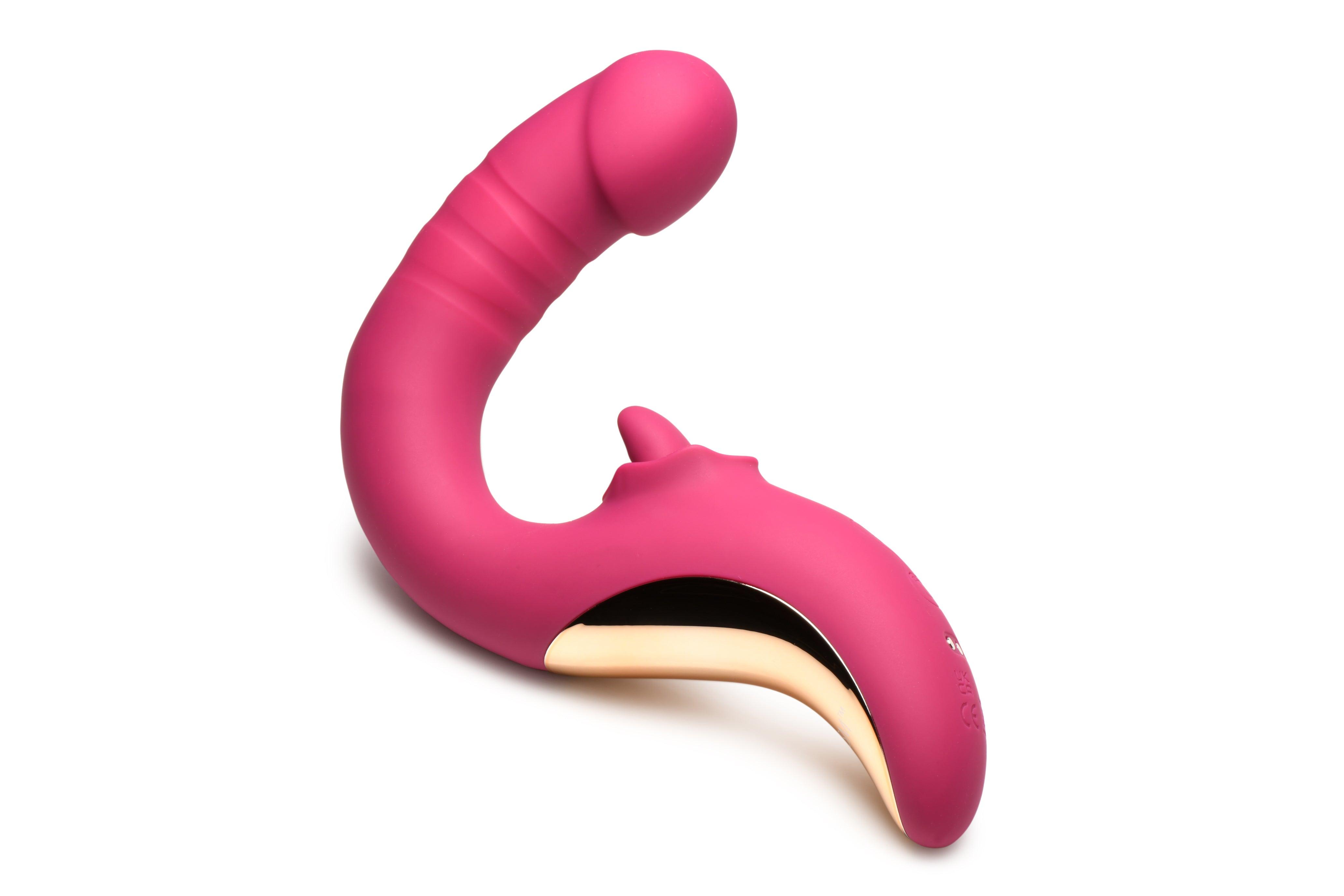 Lickgasm Tease & Please Rechargeable Silicone Thrusting & Licking Vibrator - Buy At Luxury Toy X - Free 3-Day Shipping