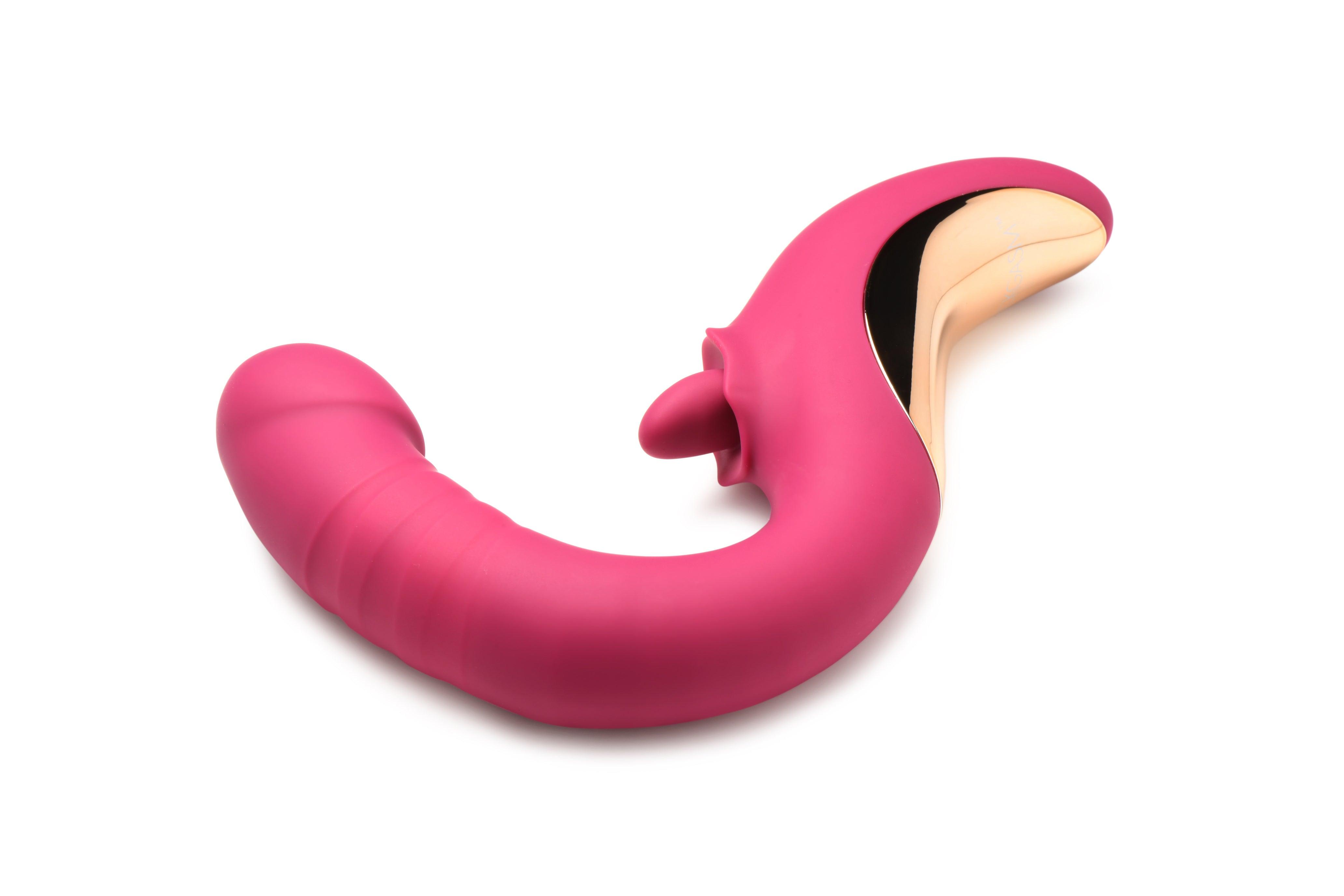 Lickgasm Tease & Please Rechargeable Silicone Thrusting & Licking Vibrator - Buy At Luxury Toy X - Free 3-Day Shipping