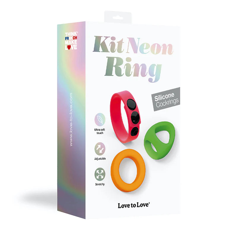 Love to Love Kit Neon Ring Silicone Cockring Set – Colorful Pleasure, Enhanced Performance - Buy At Luxury Toy X - Free 3-Day Shipping