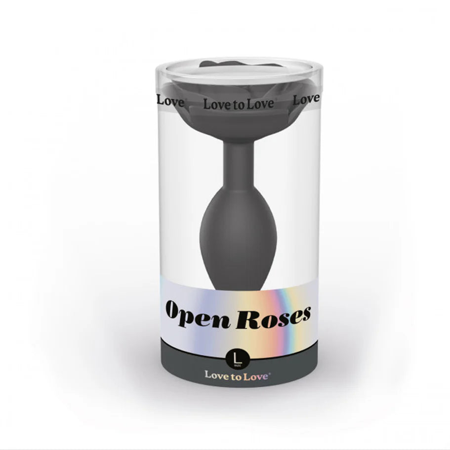 Love to Love Open Roses Silicone Anal Plug – Black Onyx (Large) - Buy At Luxury Toy X - Free 3-Day Shipping