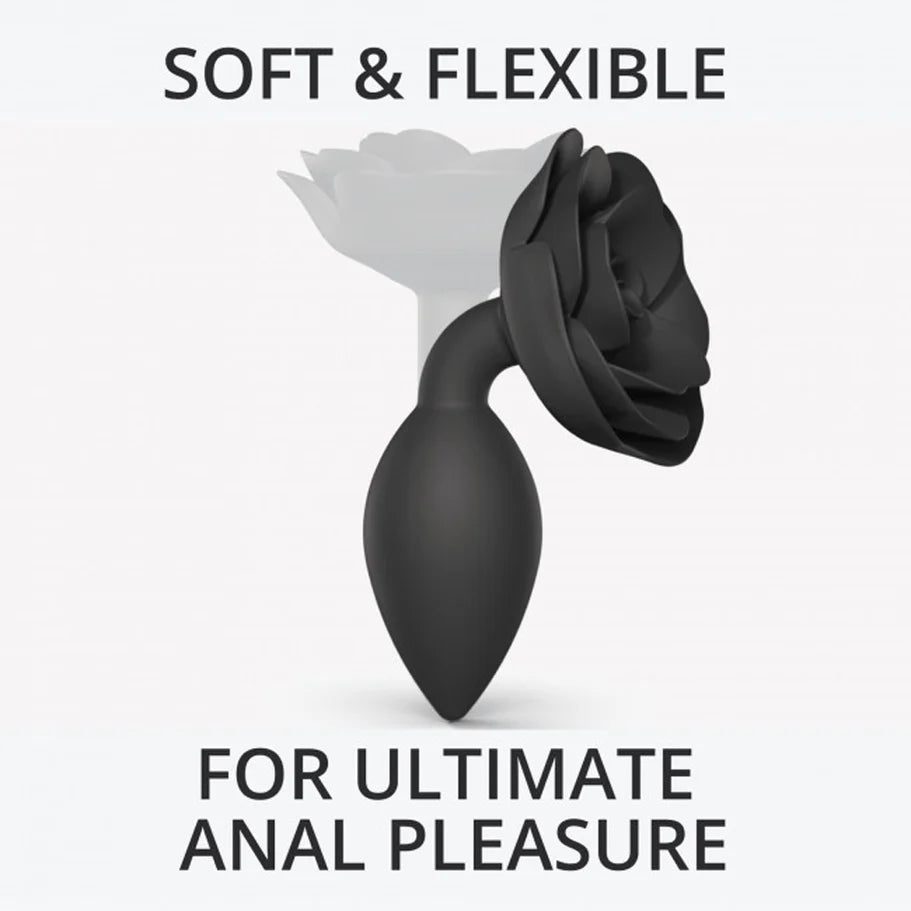 Love to Love Open Roses Silicone Anal Plug – Black Onyx (Large) - Buy At Luxury Toy X - Free 3-Day Shipping