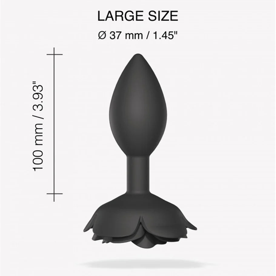 Love to Love Open Roses Silicone Anal Plug – Black Onyx (Large) - Buy At Luxury Toy X - Free 3-Day Shipping