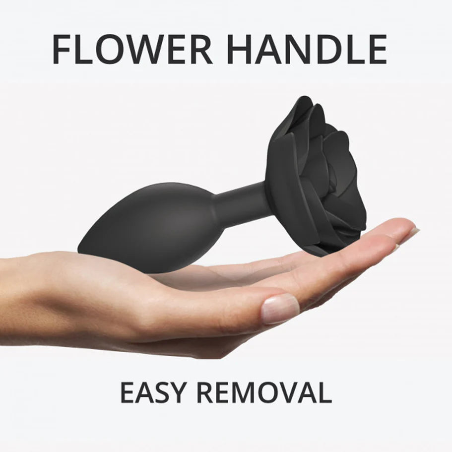 Love to Love Open Roses Silicone Anal Plug – Black Onyx (Large) - Buy At Luxury Toy X - Free 3-Day Shipping