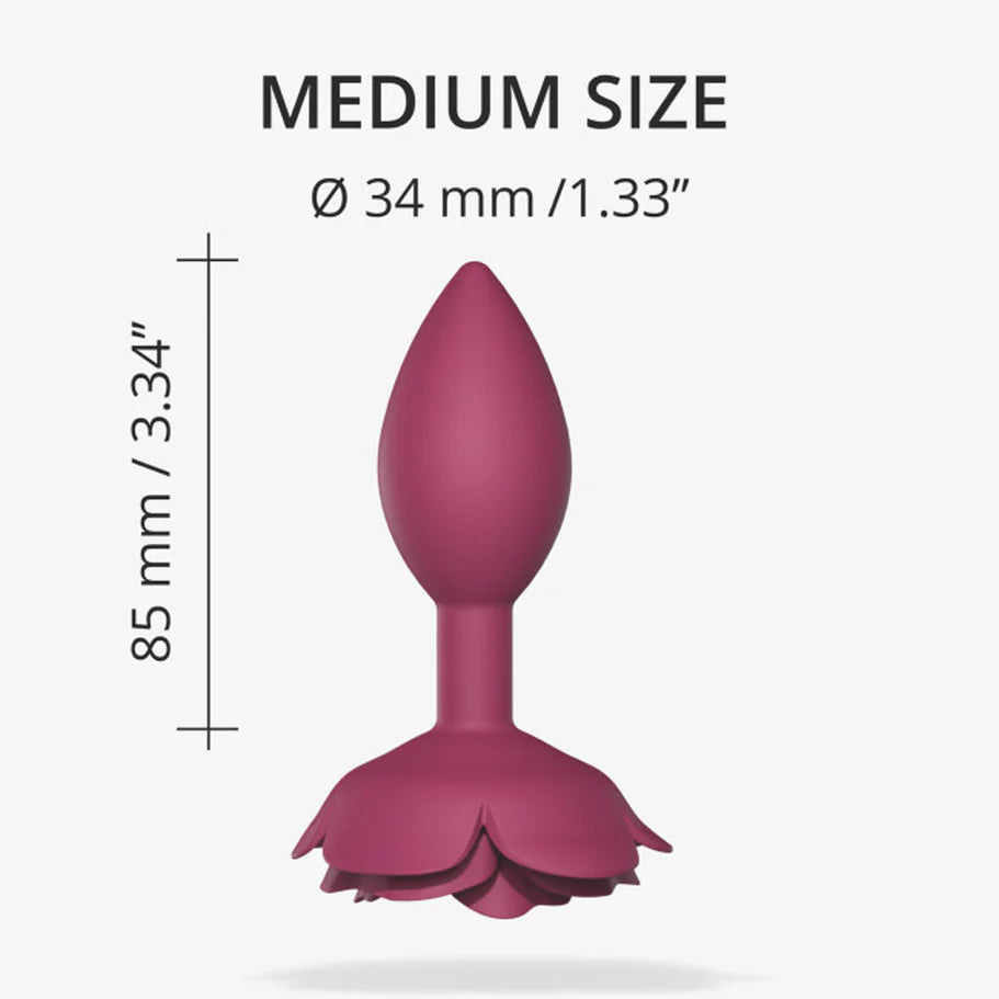 Love to Love Open Roses Silicone Anal Plug – Plum Star (Medium) - Buy At Luxury Toy X - Free 3-Day Shipping