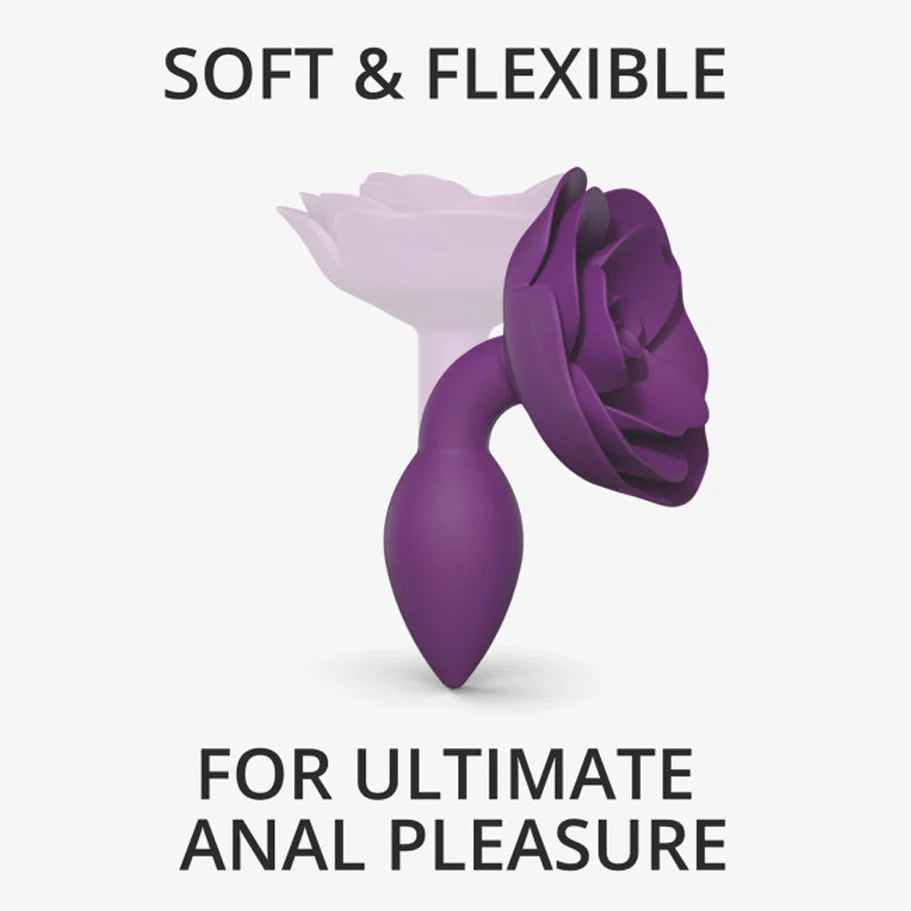 Love to Love Open Roses Silicone Anal Plug – Purple Rain (Small) - Buy At Luxury Toy X - Free 3-Day Shipping