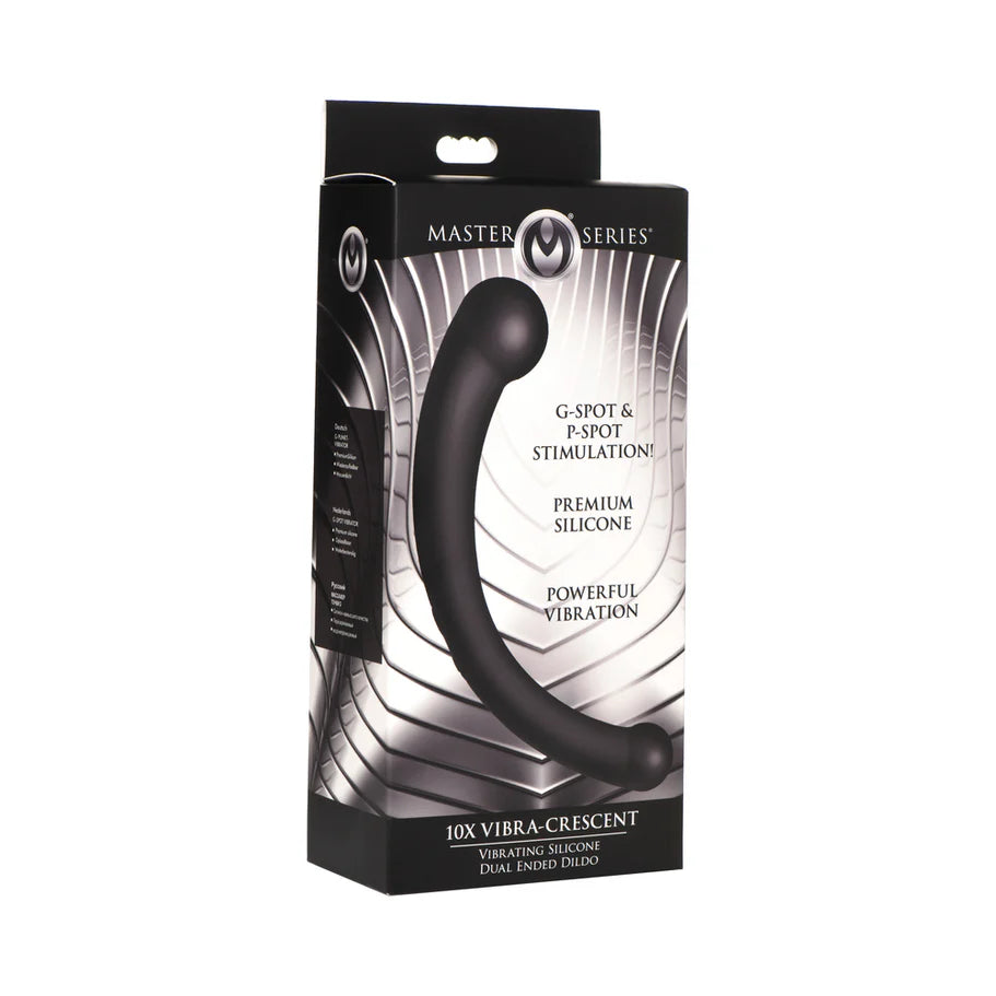 Master Series 10X Vibra-Crescent Rechargeable Silicone Vibrating Dual-Ended Dildo - Buy At Luxury Toy X - Free 3-Day Shipping