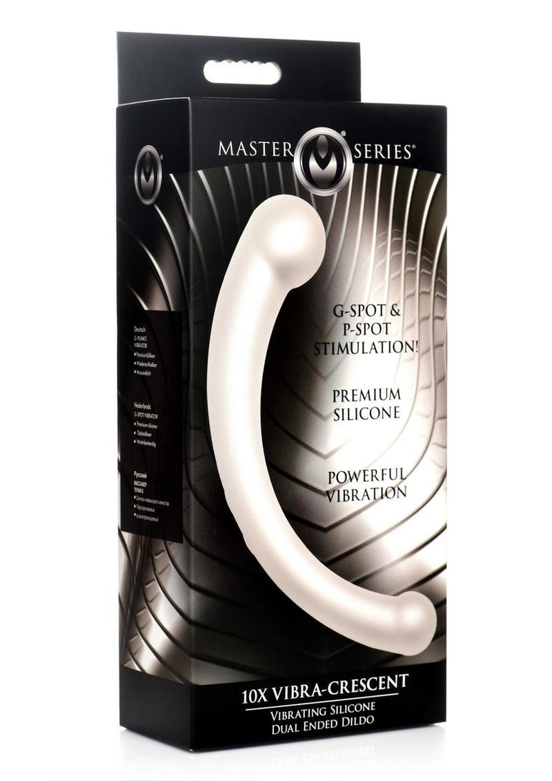 Master Series 10X Vibra-Crescent Rechargeable Silicone Vibrating Dual-Ended Dildo - Buy At Luxury Toy X - Free 3-Day Shipping