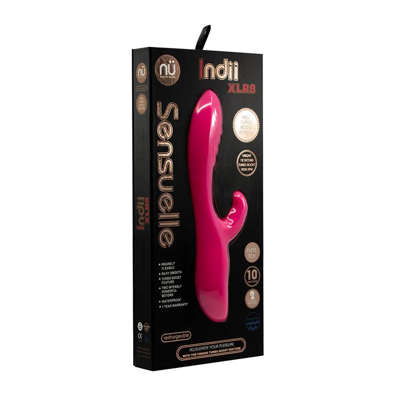 Nu Sensuelle Indii XLR8 Rechargeable Silicone G-Spot Rabbit Vibrator - Buy At Luxury Toy X - Free 3-Day Shipping