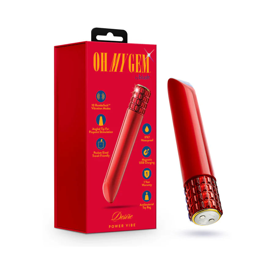 Oh My Gem Desire Rechargeable Bullet Vibrator – Ruby-Inspired Sensual Bliss - Buy At Luxury Toy X - Free 3-Day Shipping