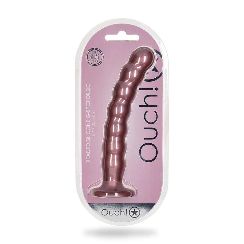 Ouch! Beaded G-Spot Silicone Dildo 8in - Buy At Luxury Toy X - Free 3-Day Shipping