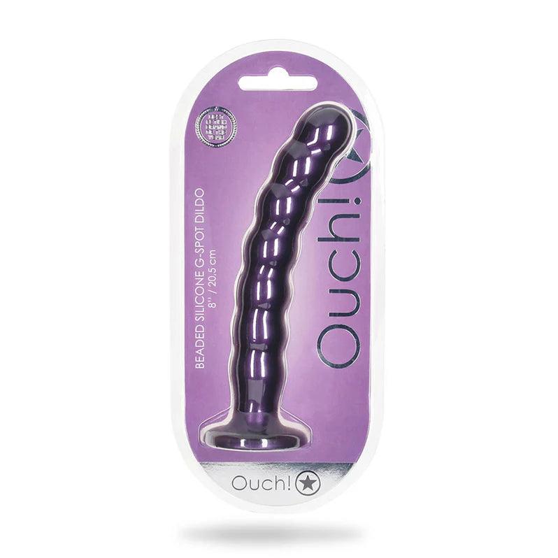 Ouch! Beaded G-Spot Silicone Dildo 8in - Buy At Luxury Toy X - Free 3-Day Shipping