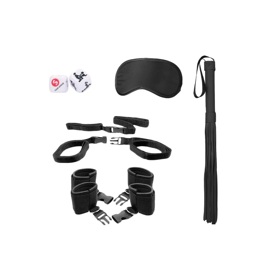 Ouch! Black & White Bed Post Bindings Restraint Kit - Buy At Luxury Toy X - Free 3-Day Shipping