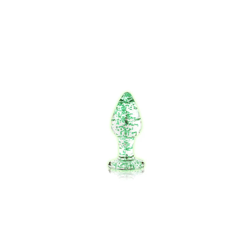 Ouch! Glow in the Dark Glass Anal Plug – Clear/Green - Buy At Luxury Toy X - Free 3-Day Shipping