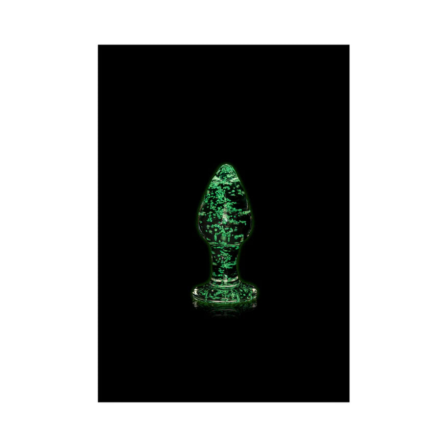 Ouch! Glow in the Dark Glass Anal Plug – Clear/Green - Buy At Luxury Toy X - Free 3-Day Shipping