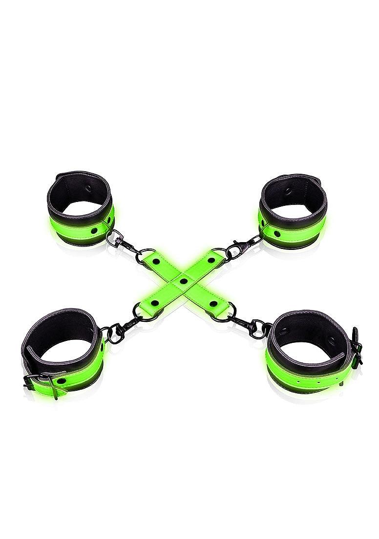 Ouch! Hand & Ankle Cuffs with Hogtie Glow in the Dark - Buy At Luxury Toy X - Free 3-Day Shipping