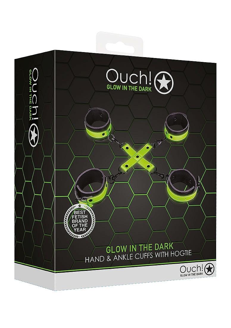 Ouch! Hand & Ankle Cuffs with Hogtie Glow in the Dark - Buy At Luxury Toy X - Free 3-Day Shipping