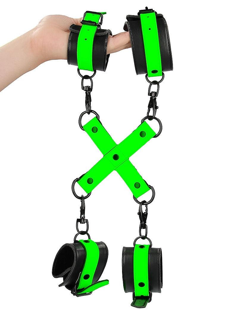 Ouch! Hand & Ankle Cuffs with Hogtie Glow in the Dark - Buy At Luxury Toy X - Free 3-Day Shipping