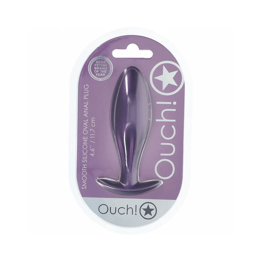 Ouch! Smooth Silicone Oval Anal Plug 4.6 in. - Buy At Luxury Toy X - Free 3-Day Shipping