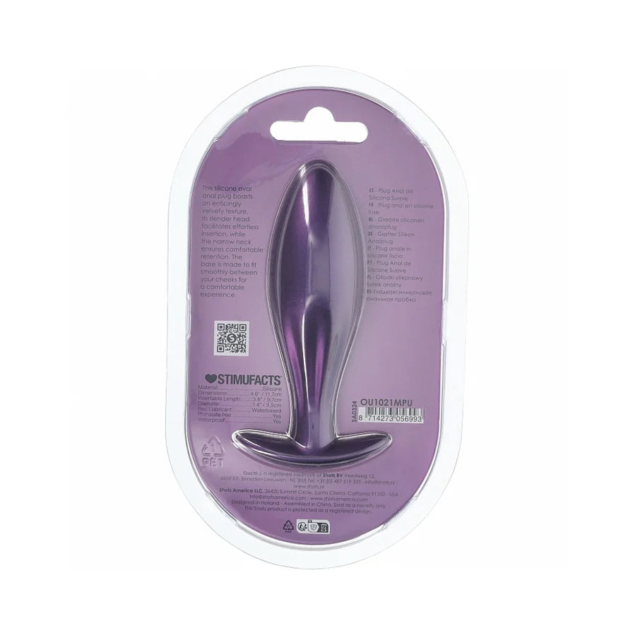 Ouch! Smooth Silicone Oval Anal Plug 4.6 in. - Buy At Luxury Toy X - Free 3-Day Shipping