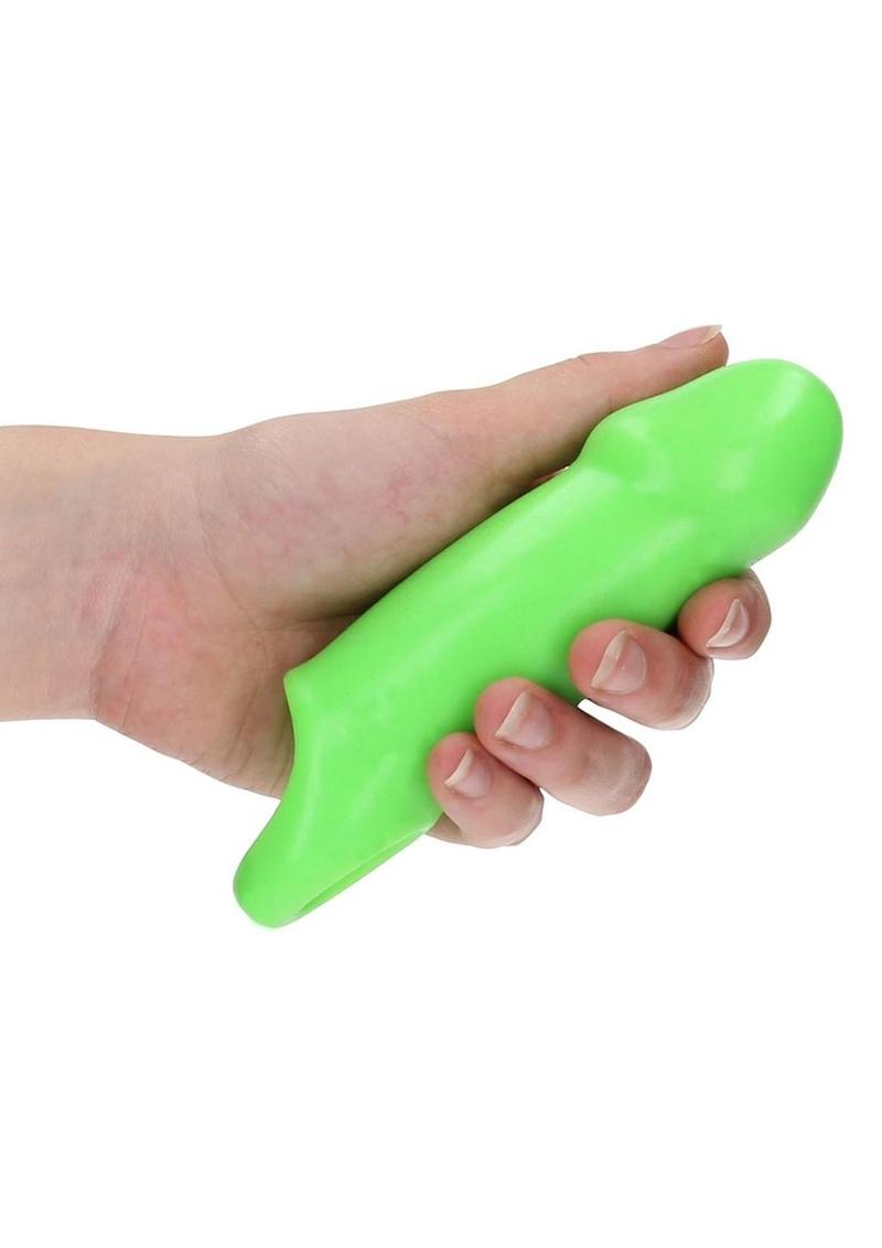 Ouch! Smooth Thick Stretchy Penis Sleeve Glow in the Dark - Buy At Luxury Toy X - Free 3-Day Shipping