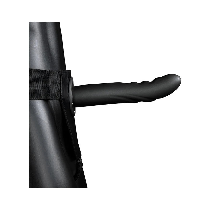 Ouch! Textured Curved 8 in. Hollow Strap-On - Buy At Luxury Toy X - Free 3-Day Shipping