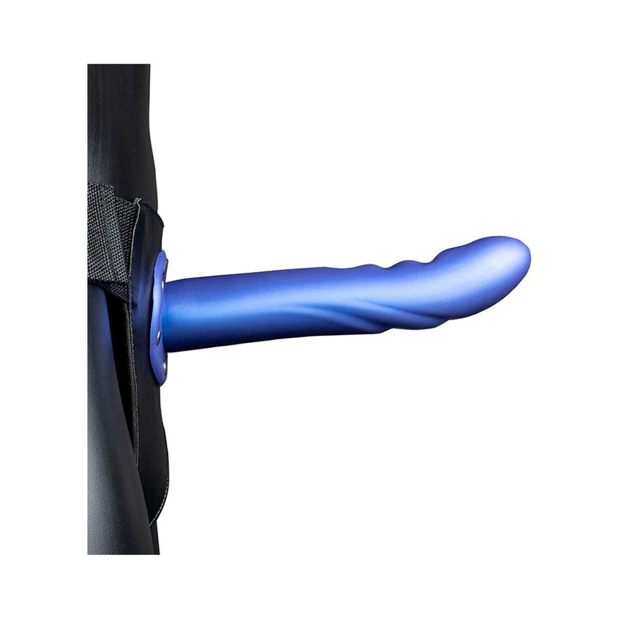 Ouch! Textured Curved 8 in. Hollow Strap-On - Buy At Luxury Toy X - Free 3-Day Shipping