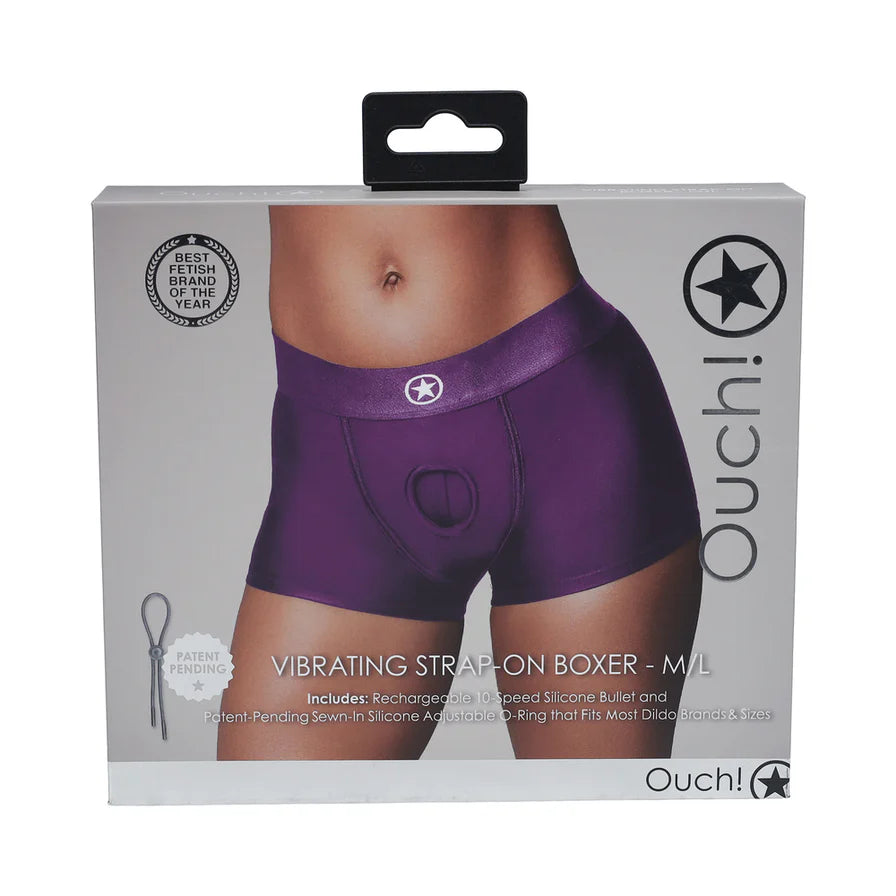 Ouch! Vibrating Strap-On Boxer with Rechargeable Bullet - Buy At Luxury Toy X - Free 3-Day Shipping