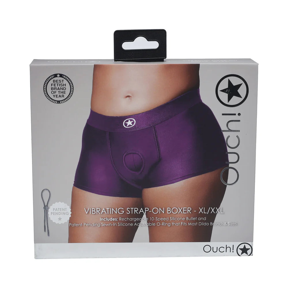 Ouch! Vibrating Strap-On Boxer with Rechargeable Bullet - Buy At Luxury Toy X - Free 3-Day Shipping