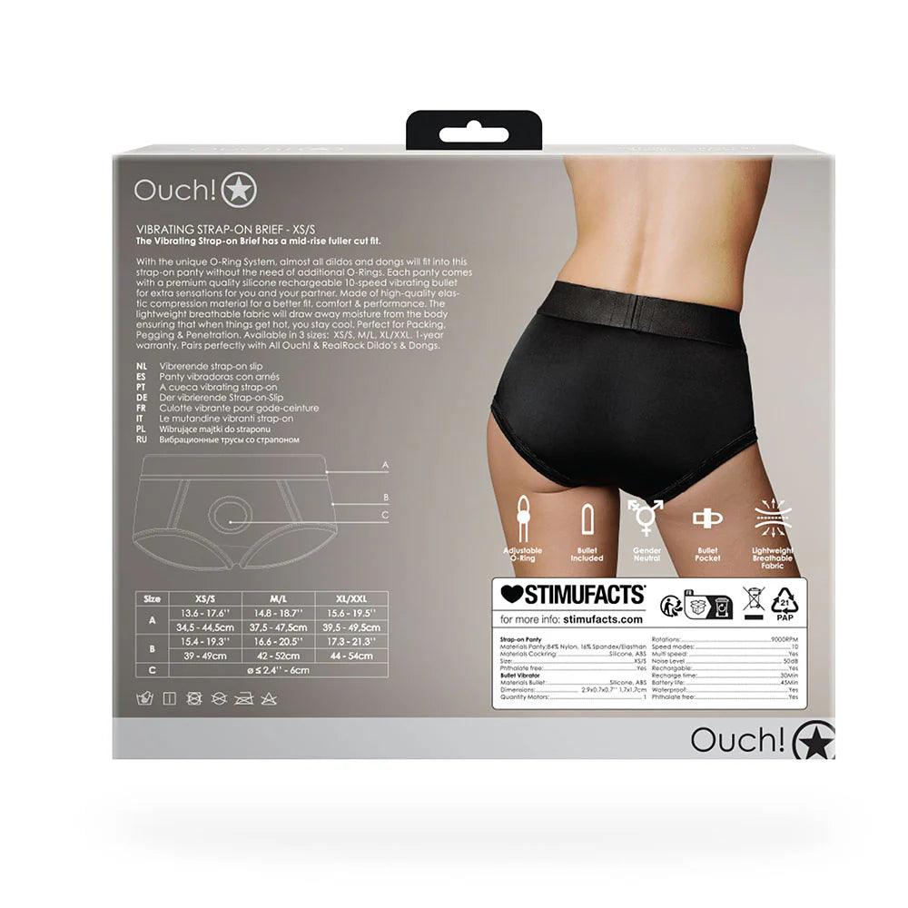 Ouch! Vibrating Strap-On Brief Rechargeable - Buy At Luxury Toy X - Free 3-Day Shipping