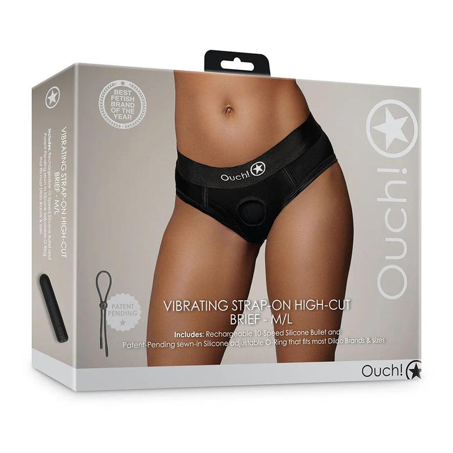 Ouch! Vibrating Strap-On High-Cut Brief Rechargeable - Buy At Luxury Toy X - Free 3-Day Shipping