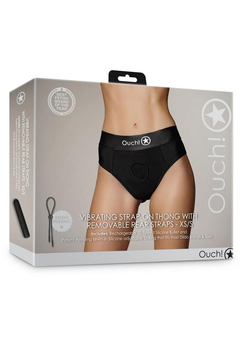 Ouch! Vibrating Strap-On Thong with Removable Butt Straps Rechargeable - Buy At Luxury Toy X - Free 3-Day Shipping