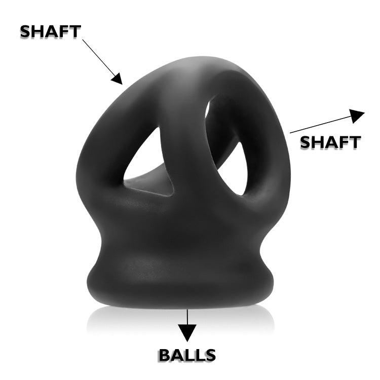 Oxballs Tri-Squeeze Silicone 3-Ring Ball Stretching Sling - Buy At Luxury Toy X - Free 3-Day Shipping