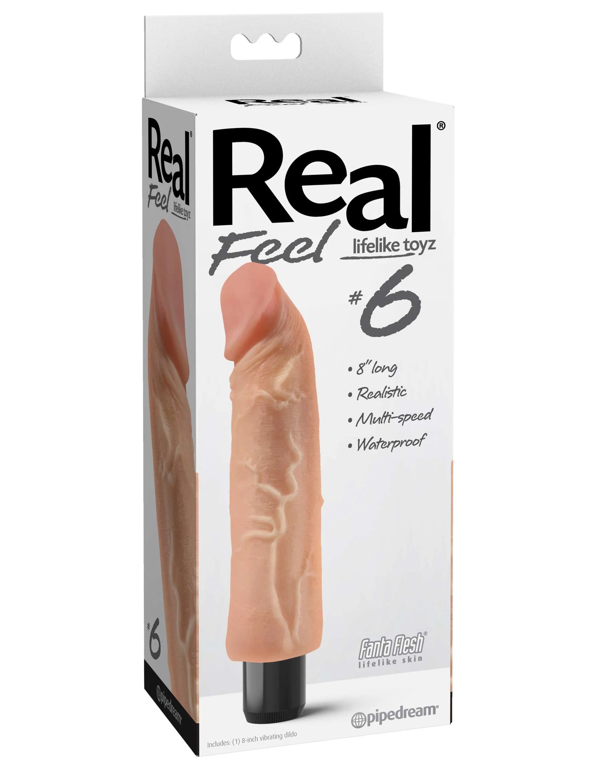 Pipedream Real Feel Lifelike Toyz No. 6 Realistic 8 in. Vibrating Dildo