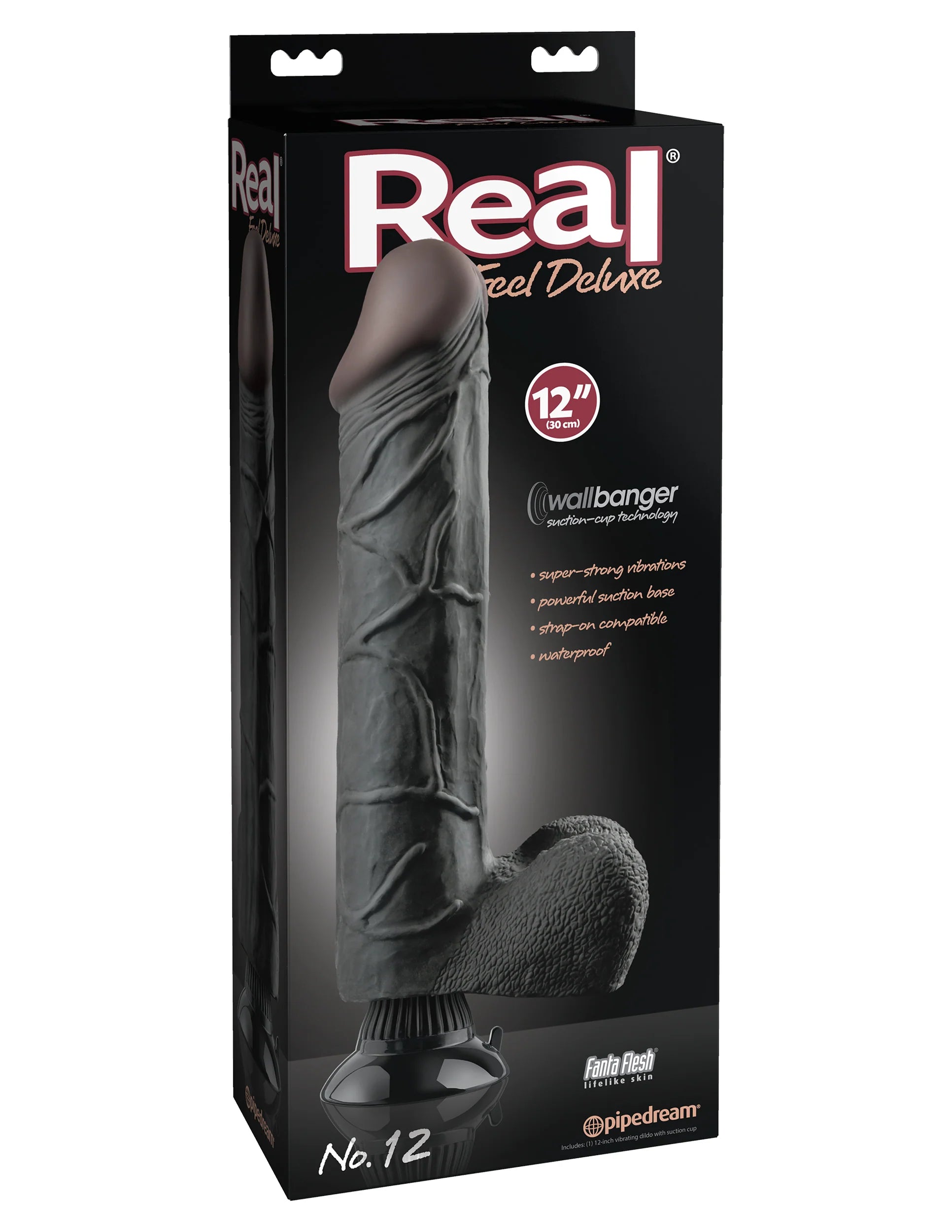 Pipedream Real Feel Deluxe No. 12 Realistic 12 in. Vibrating Dildo With Balls and Suction Cup