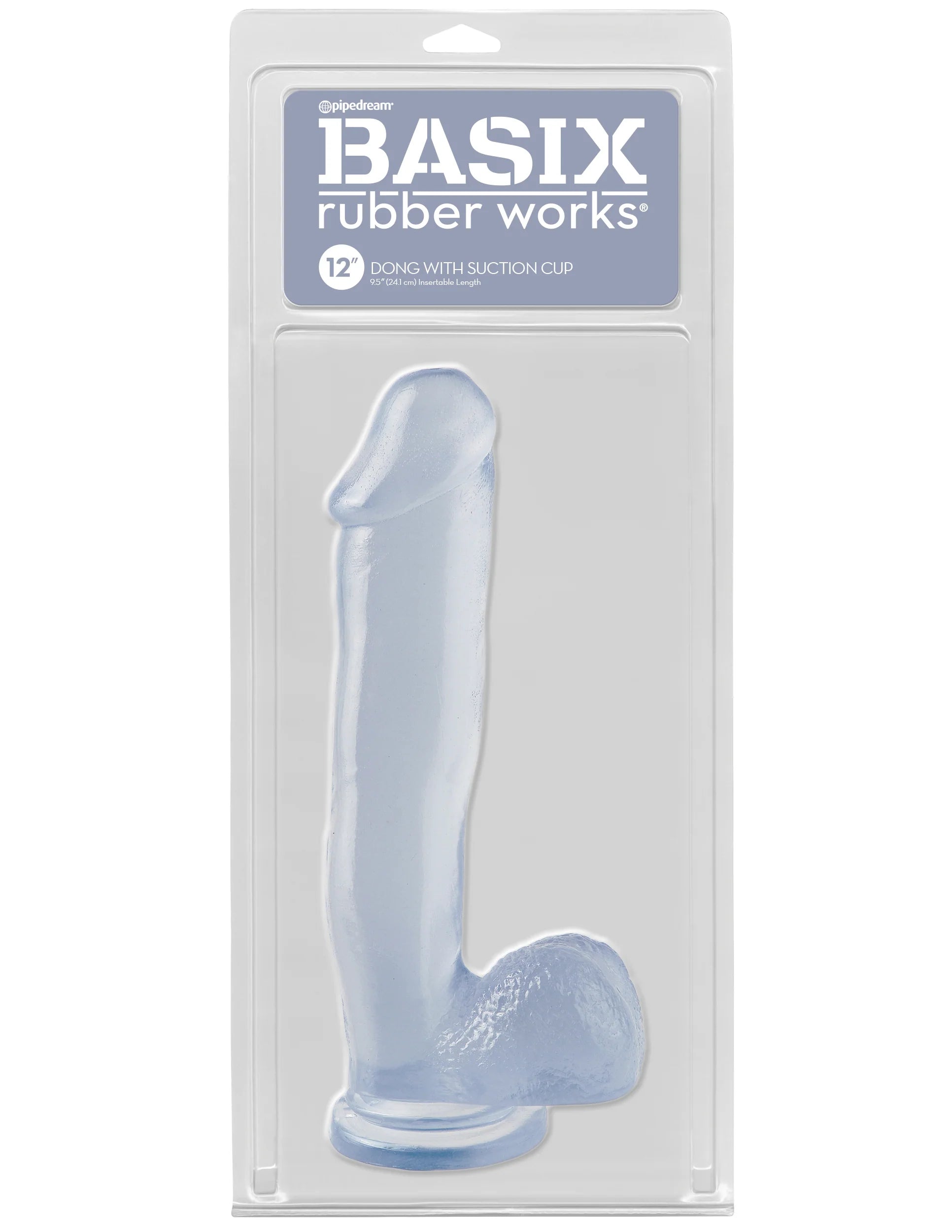 Pipedream Basix Rubber Works 12 in. Dong With Balls & Suction Cup