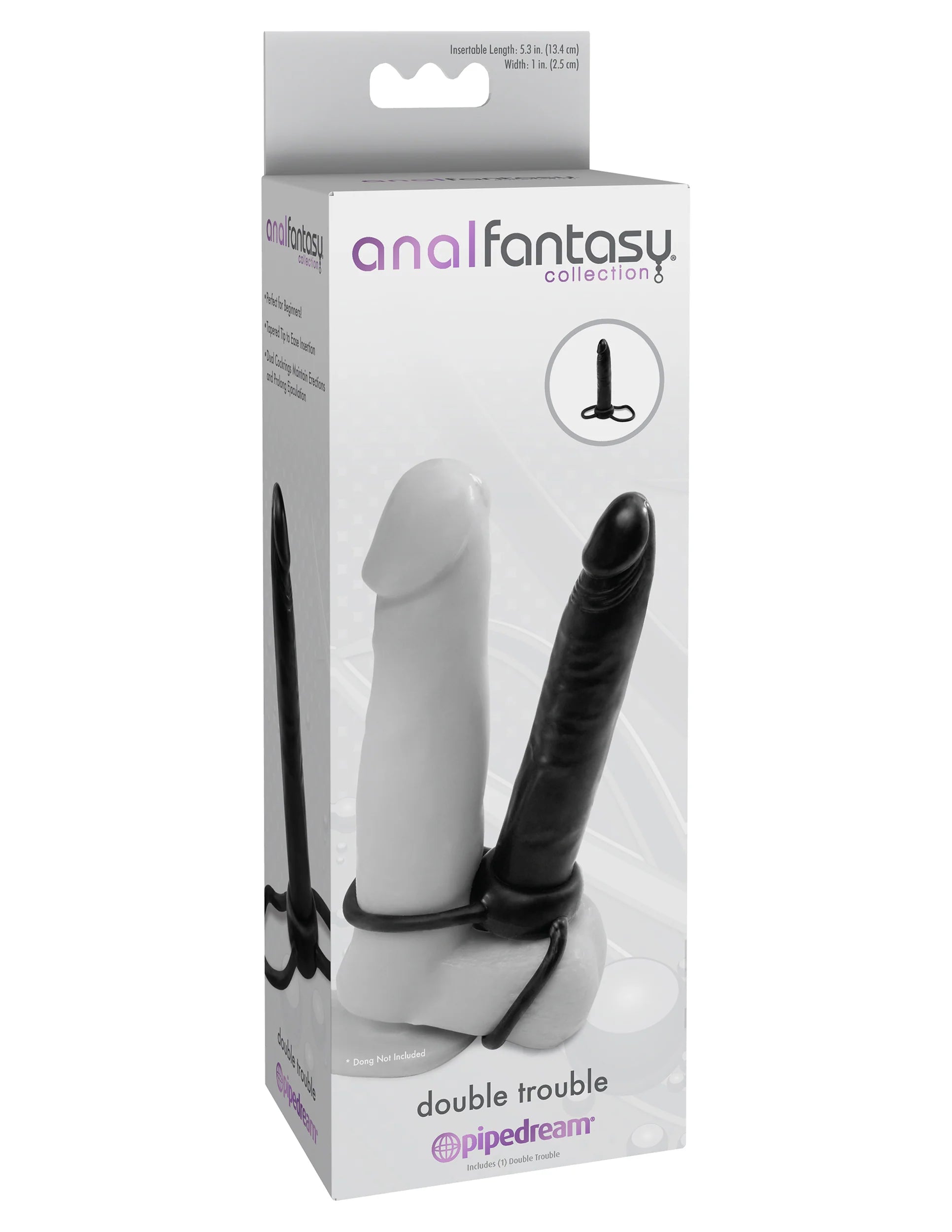 Pipedream Anal Fantasy Collection Double Trouble 6 in. Dual-Entry Strap-On Dildo