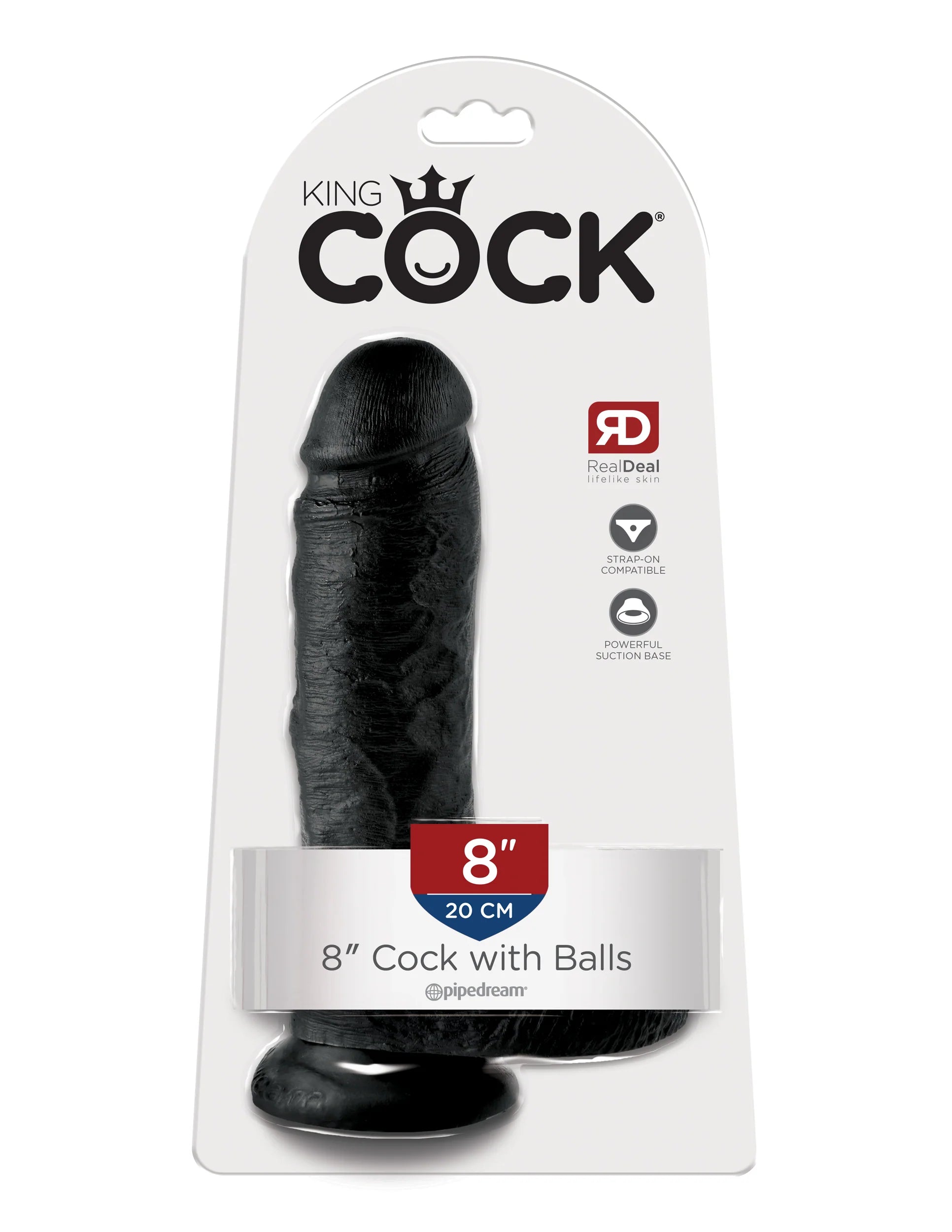 Pipedream King Cock 8 in. Cock With Balls Realistic Suction Cup Dildo