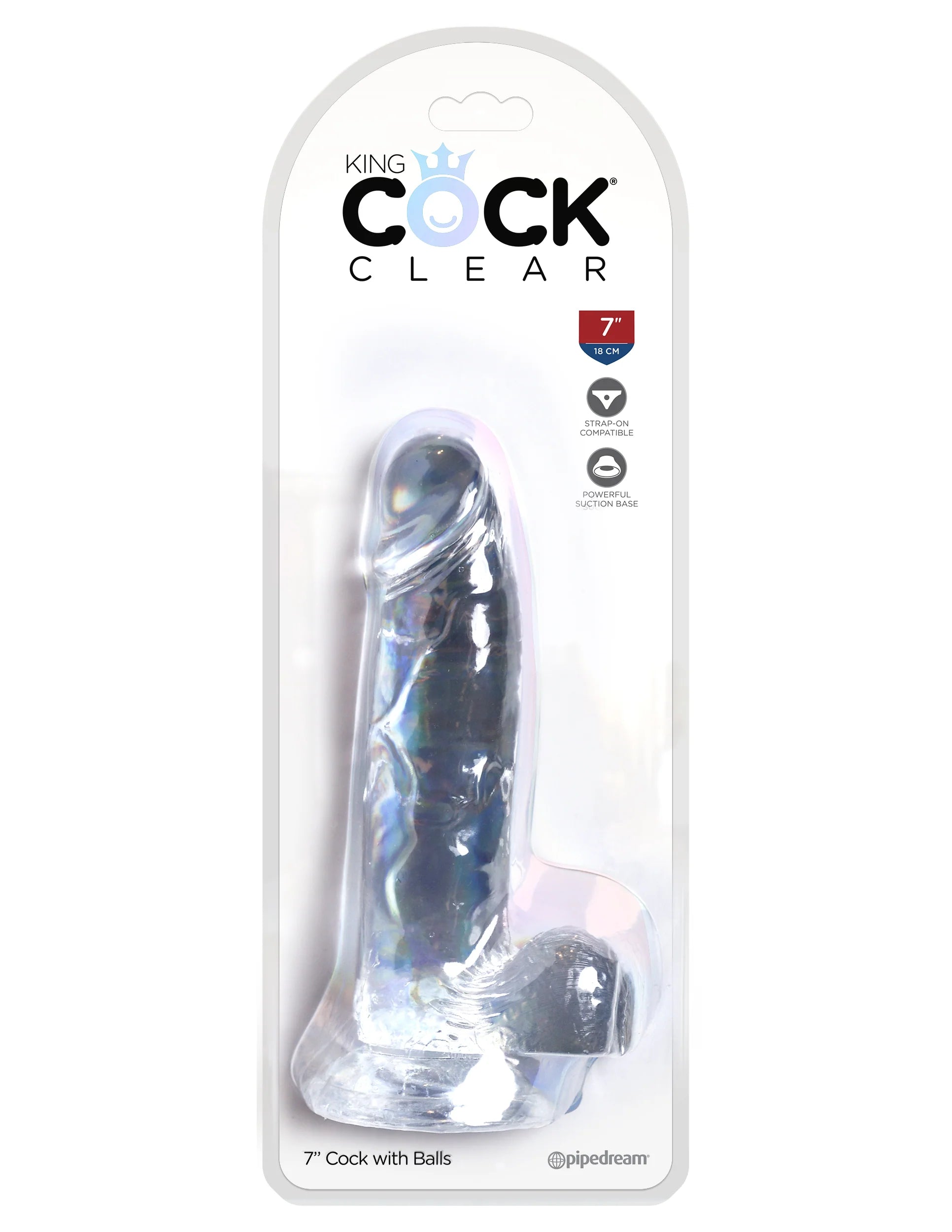 Pipedream King Cock Clear Dildo with Balls 7in