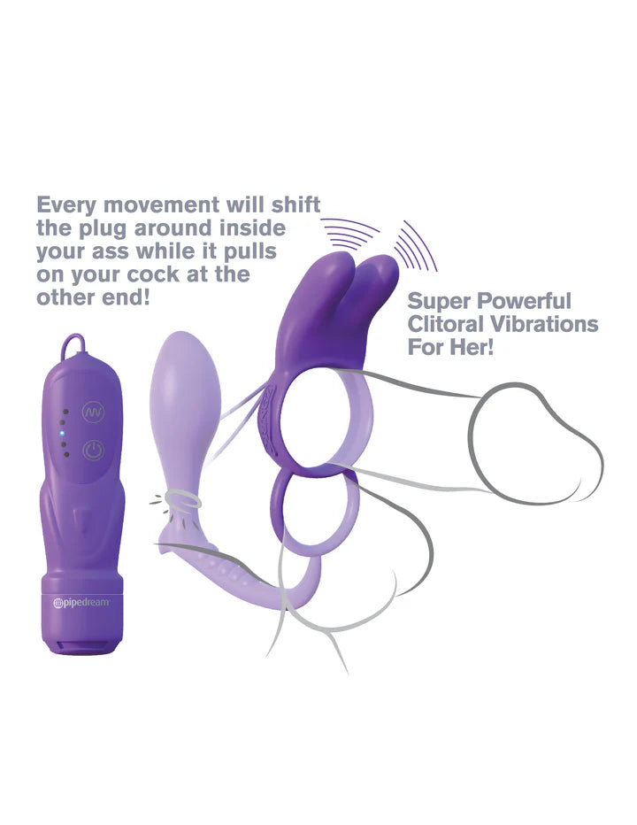 Pipedream Fantasy C-Ringz Ass-Gasm Silicone Vibrating Rabbit and Cock Ring