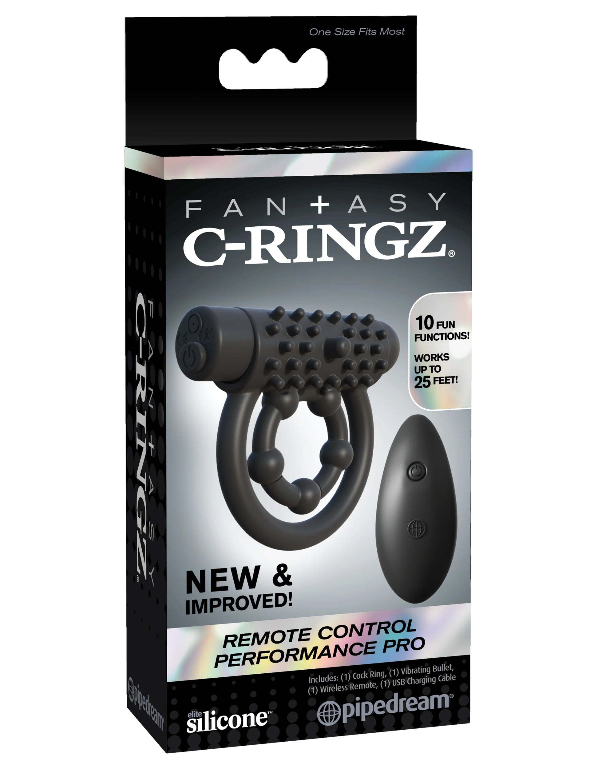 Pipedream  Fantasy C-Ringz Silicone Rechargeable Performance Pro Cock Ring with Remote Control