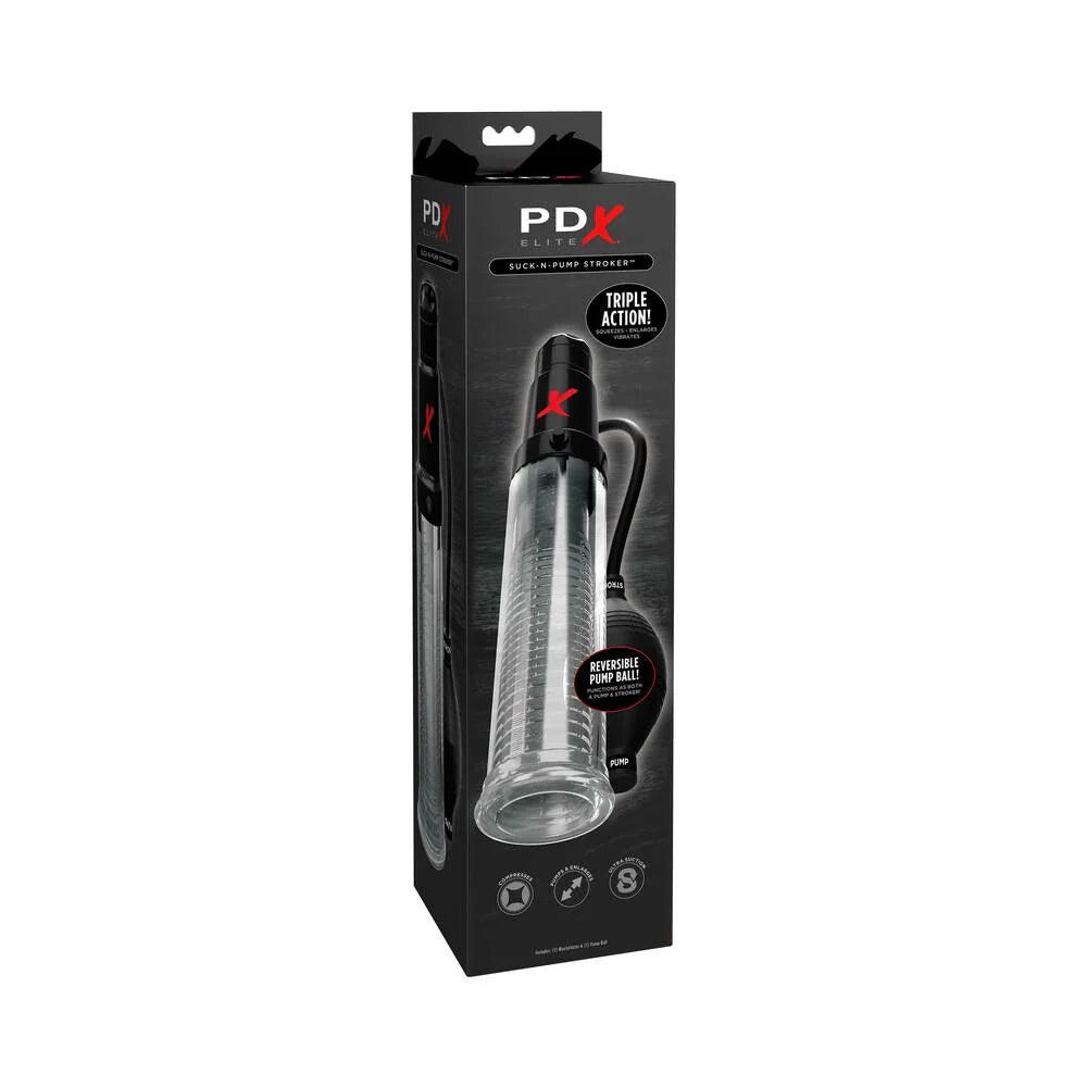 PDX Elite Suck-N-Pump Vibrating Penis Pump & Stroker - Buy At Luxury Toy X - Free 3-Day Shipping